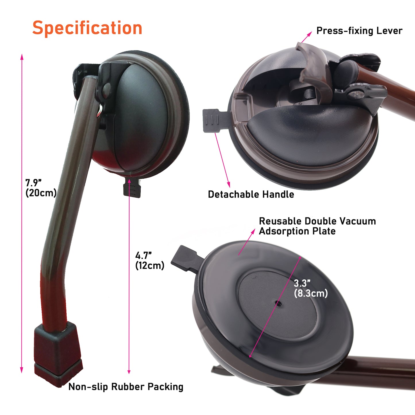 Spiderloc Vacuum Suction Long Foot Door Stopper