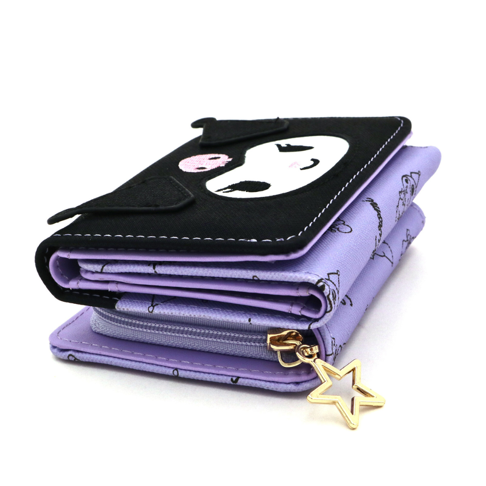 Kuromi Face Half Wallet