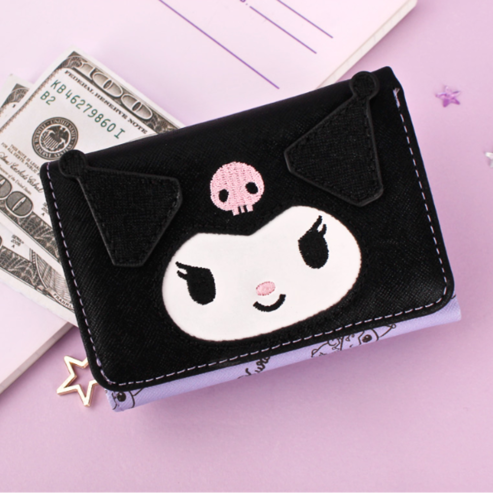 Kuromi Face Half Wallet