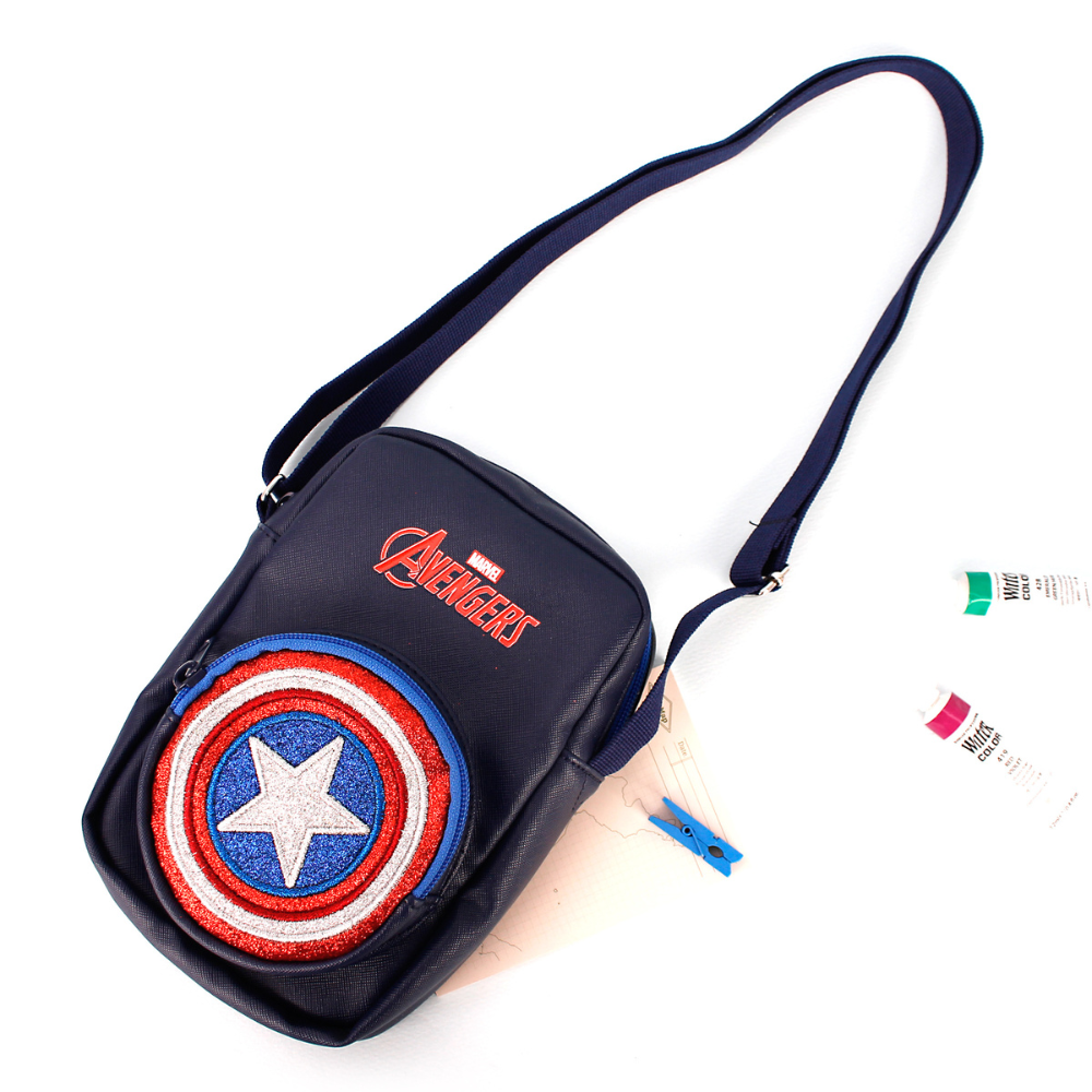 Avengers Hero Captain Glitter Crossbody Phone Bag