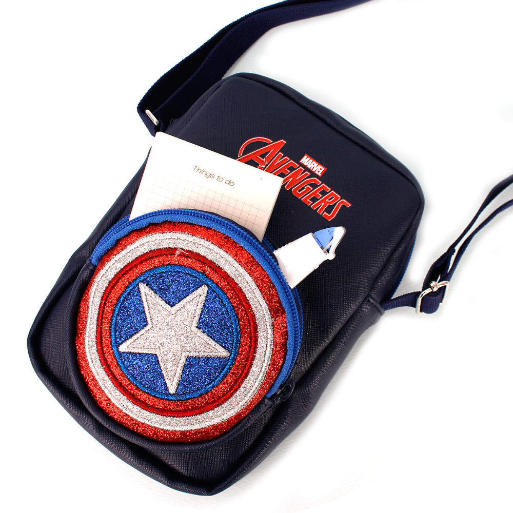 Avengers Hero Captain Glitter Crossbody Phone Bag