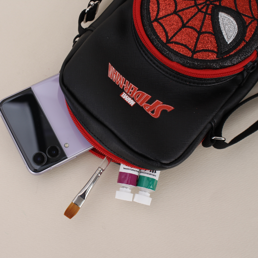 Avengers Hero Spider Man Glitter Crossbody Phone Bag