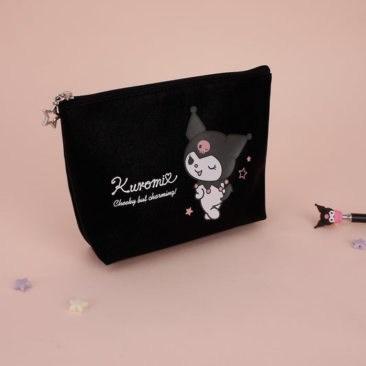 Kuromi Glitter Beauty PU Leather Pouch