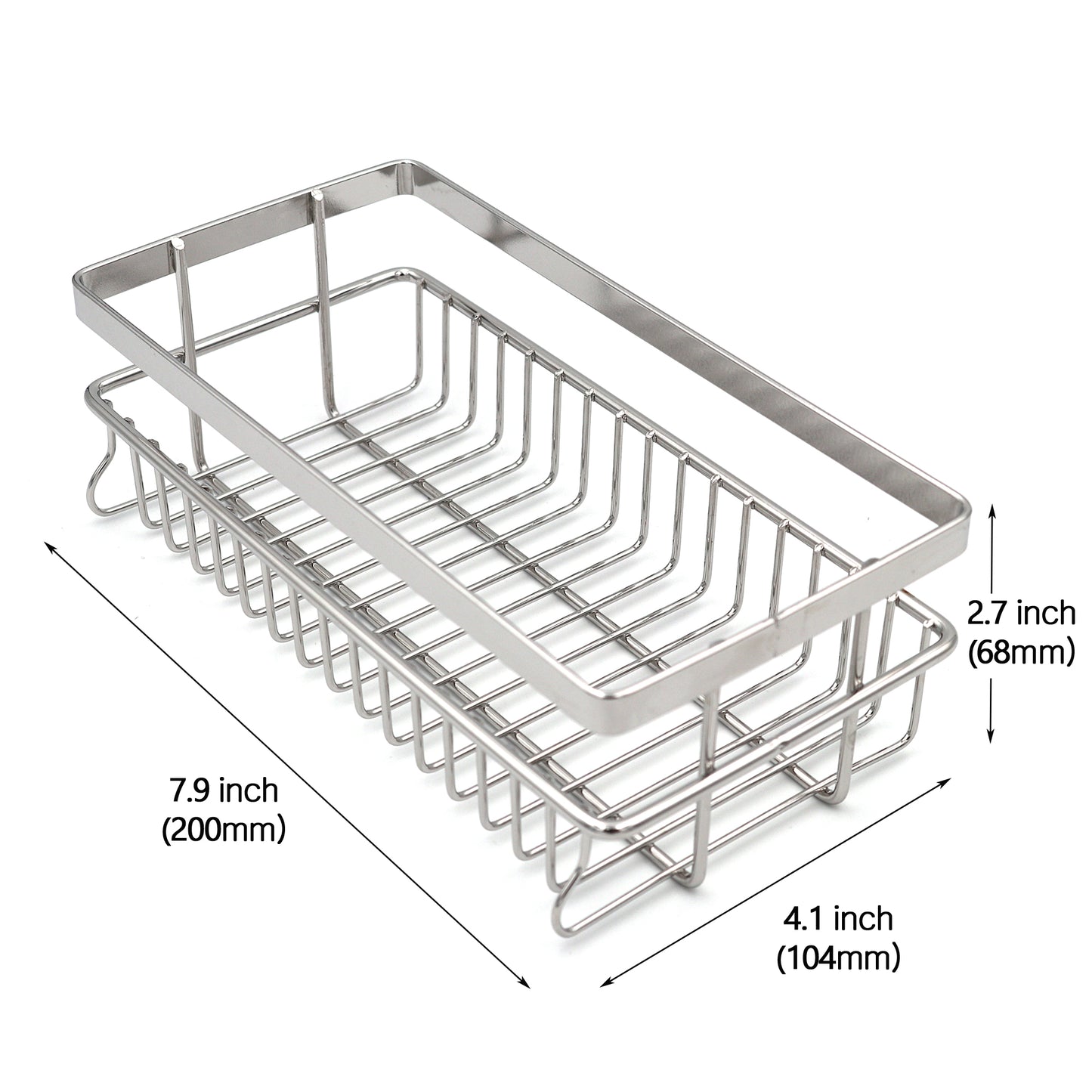 [Spiderloc] Mini Stainless Steel Shelf Basket Organizer Shampoo Holder