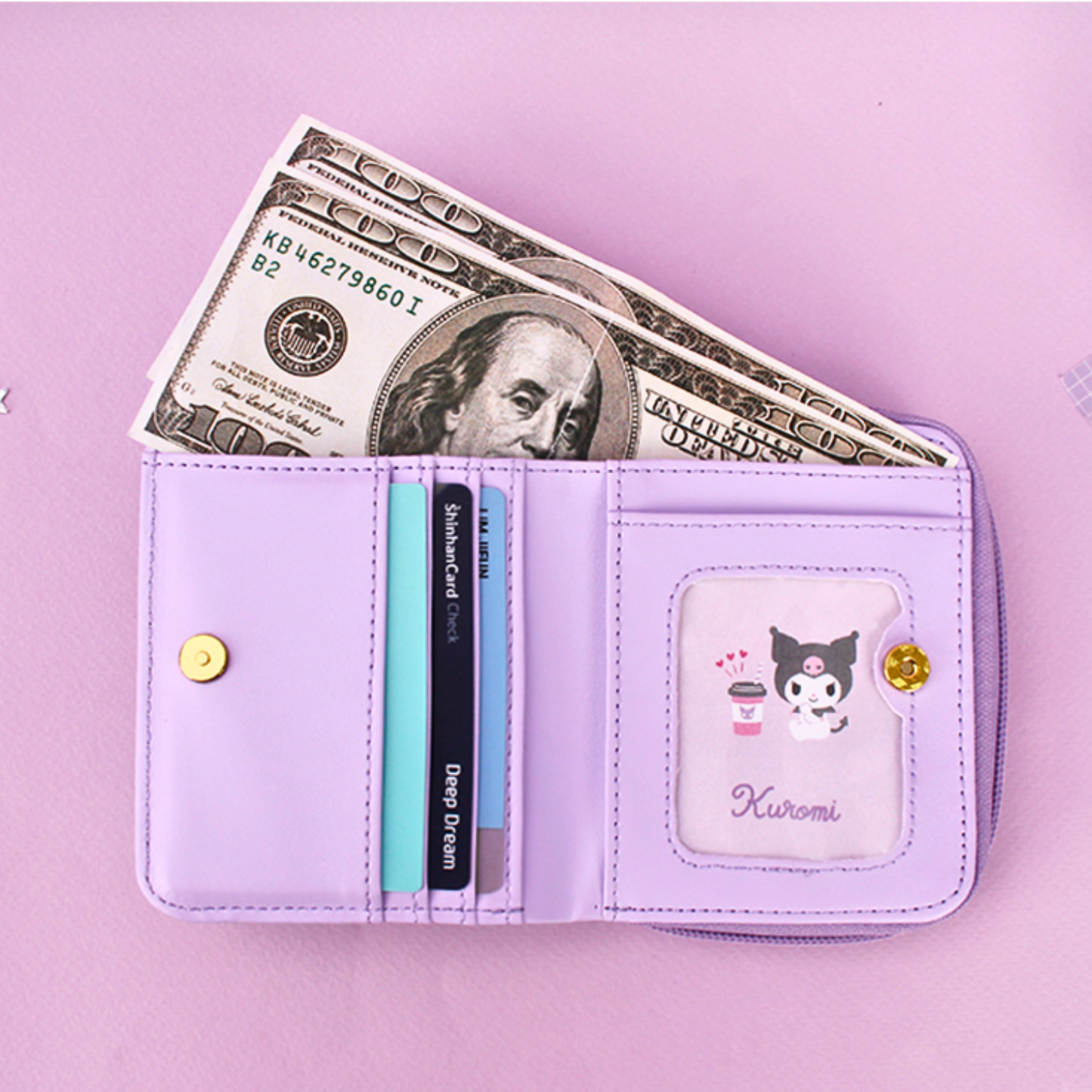 Kuromi Cute Mirror Wallet