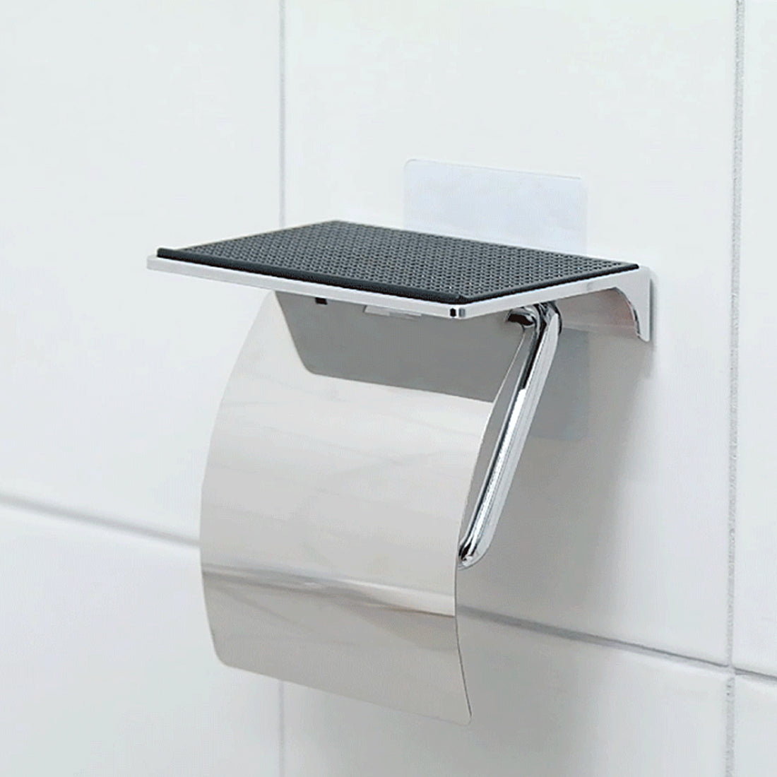 [Spiderloc] Adhesive Toilet Paper Holder with Non-Slip Pad Shelf