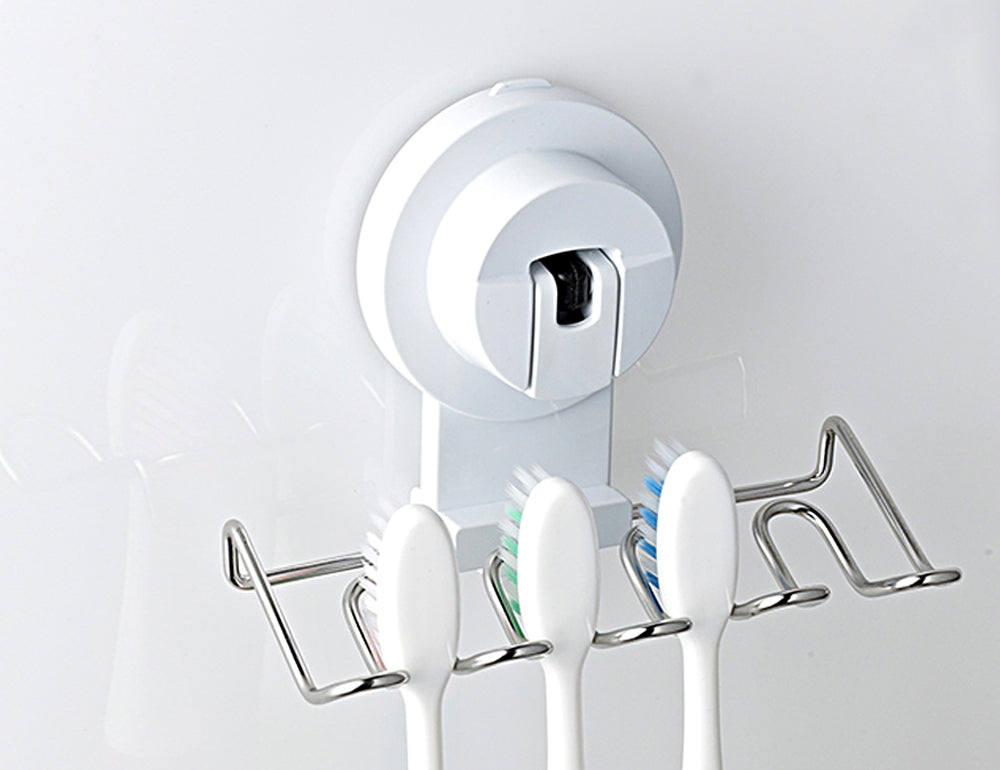 [Spiderloc] One Touch Double Vacuum Suction Toothbrush Holder