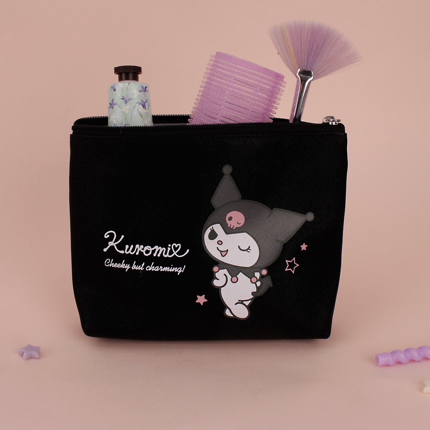 Kuromi Glitter Beauty PU Leather Pouch