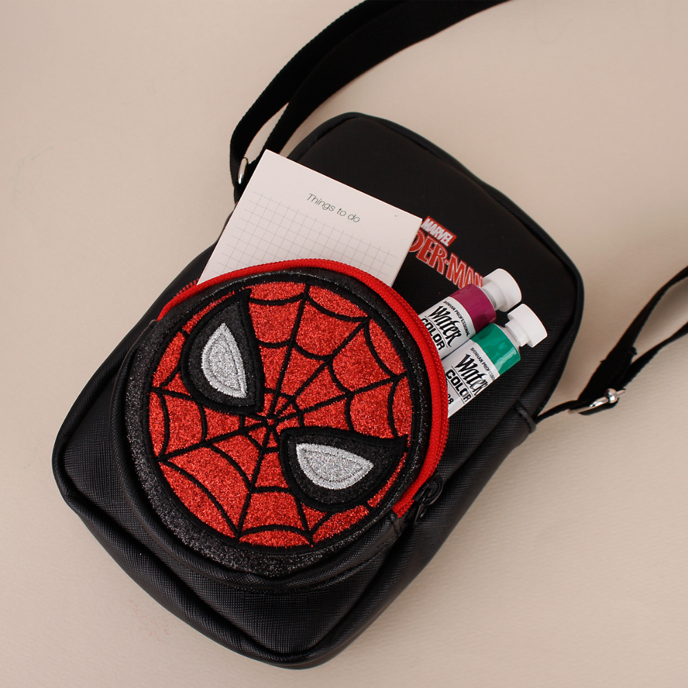 Avengers Hero Spider Man Glitter Crossbody Phone Bag