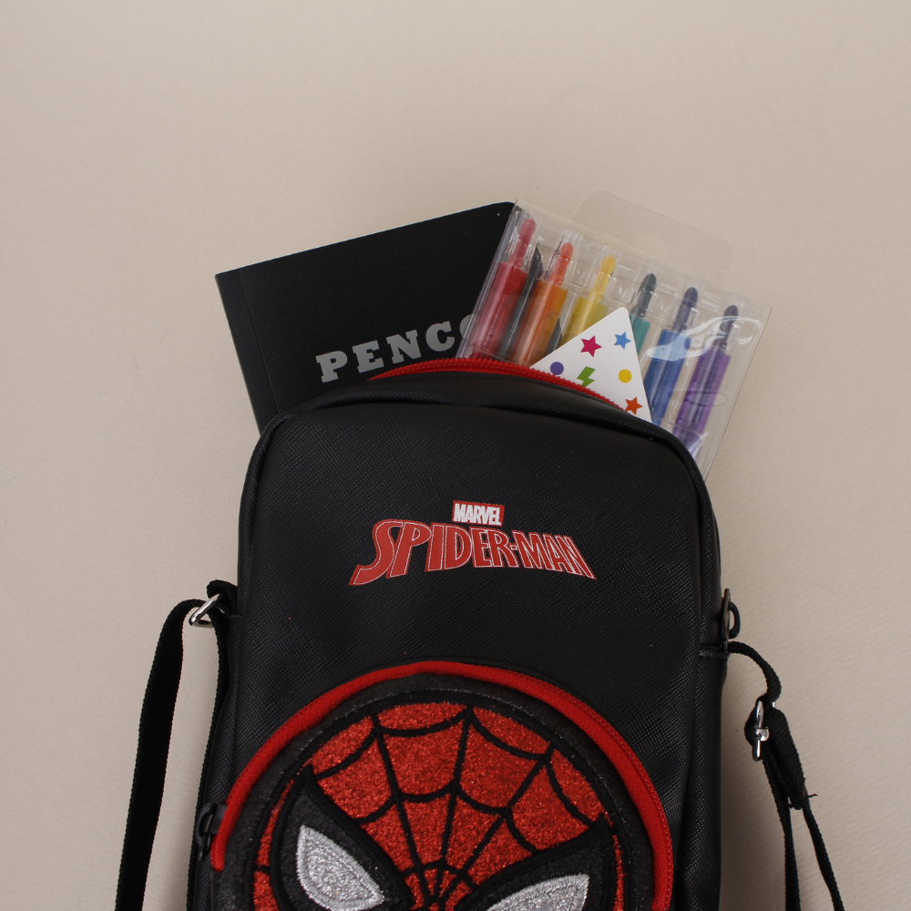 Avengers Hero Spider Man Glitter Crossbody Phone Bag